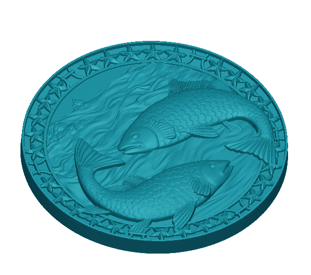 Fish Design Circular 3d Model Stl File For Cnc Woodworking Free Download