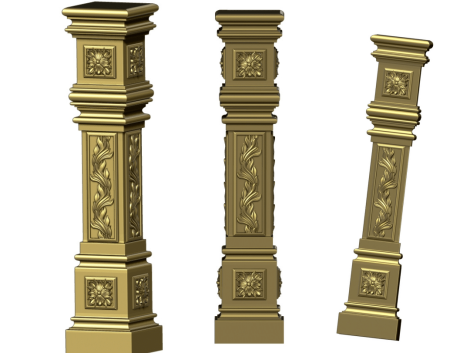 3D Column Deign STL File Download for cnc router carving