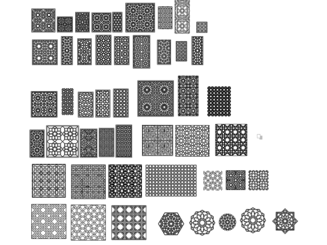 Geometric patterns Jali Design DXF File for CNC router and Laser cutting