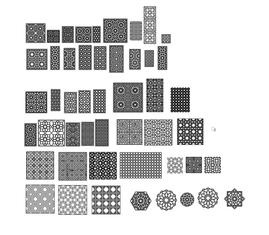 Geometric patterns Jali Design DXF File for CNC router and Laser cutting