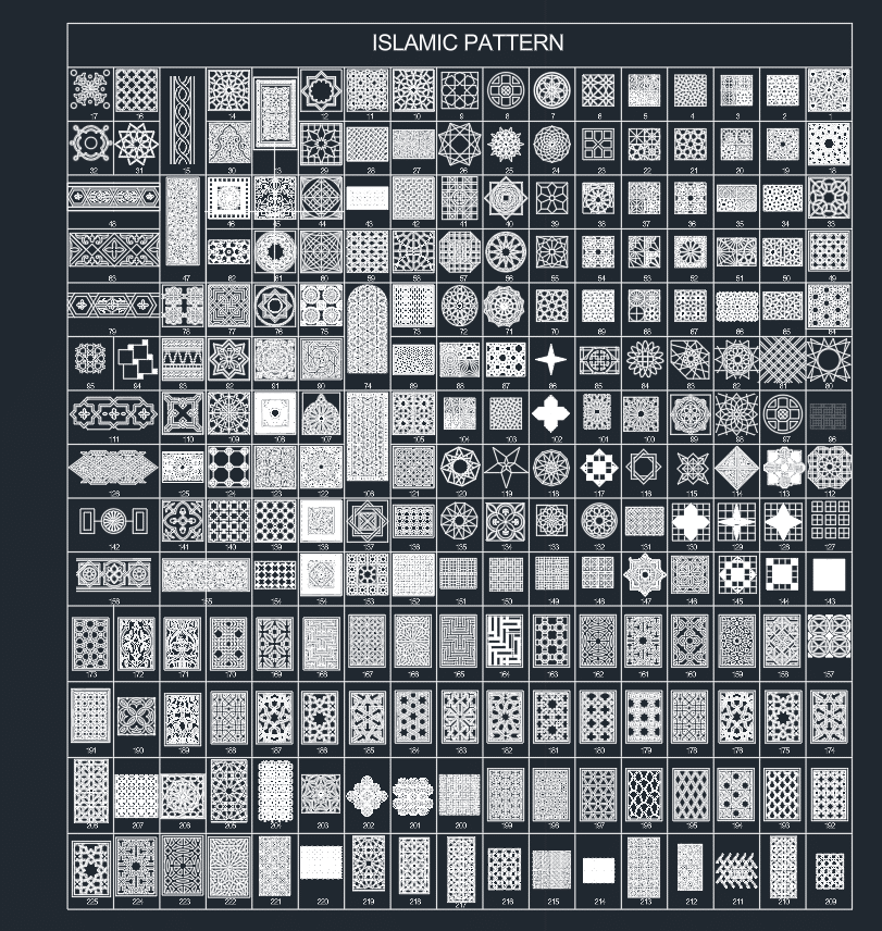 225 Premium Islamic Geometric Patterns DWG Files for CNC & Laser Cutting - Image 2