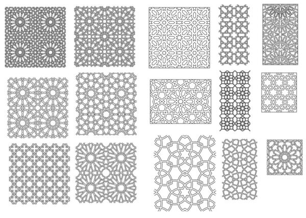 Islamic geometric patterns vector dxf dwg file