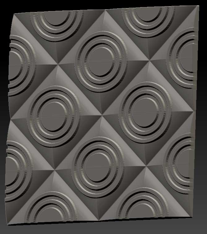 wall panel 3d model for CNC router high quality of poly