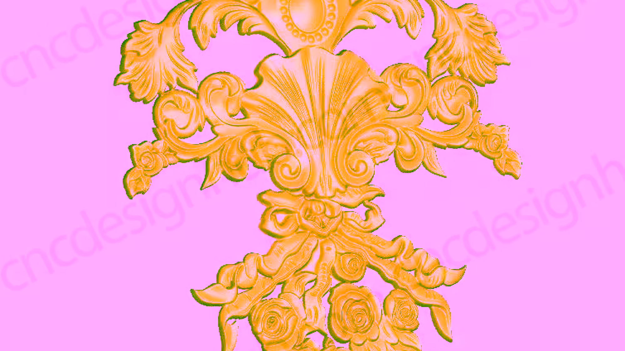 wood carving 3d flower model for artcam