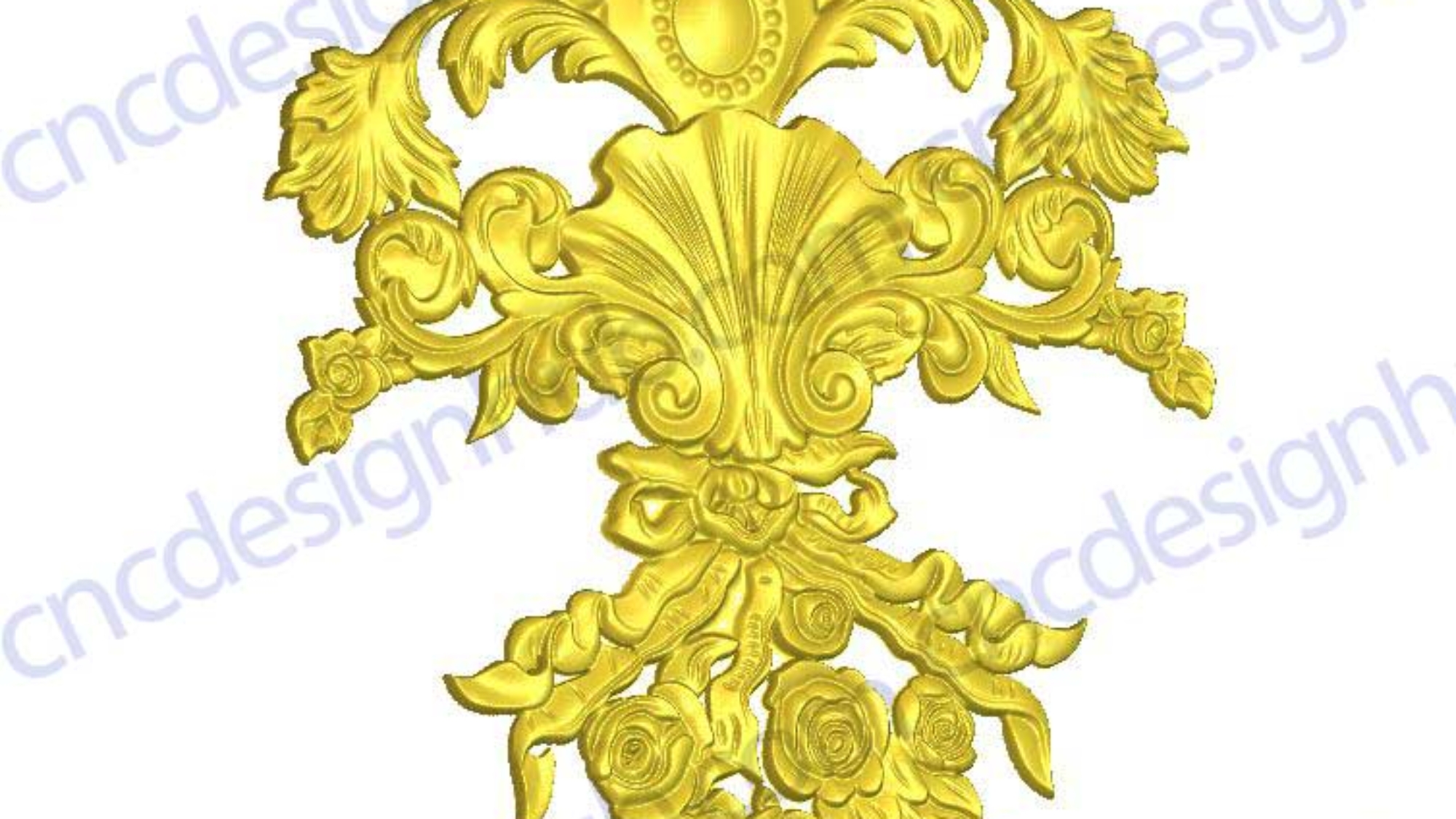 wood carving 3d flower model for artcam