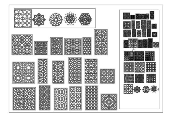 40 types of Islamic pattern design download dxf vector file