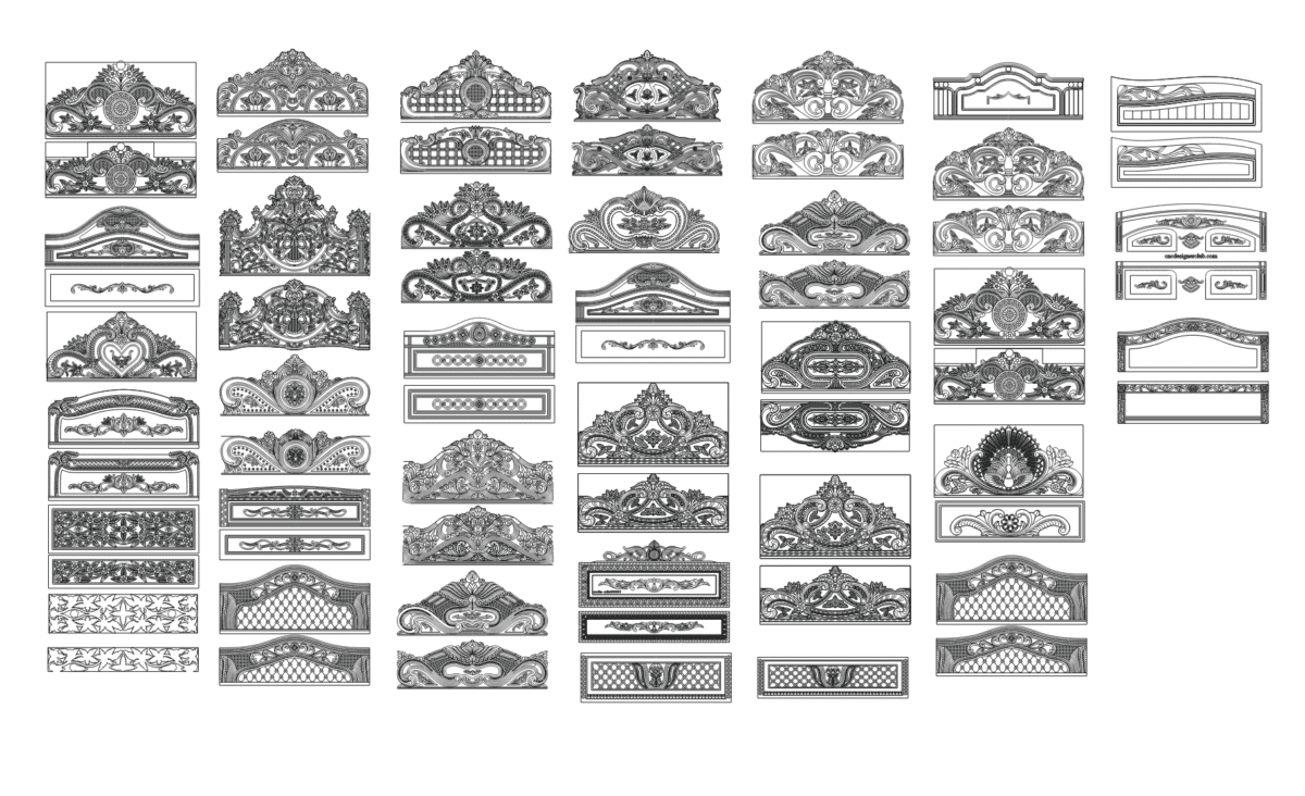 Bed Designs | 60 Plus 2.5D Bed Designs DXF file for cnc Router