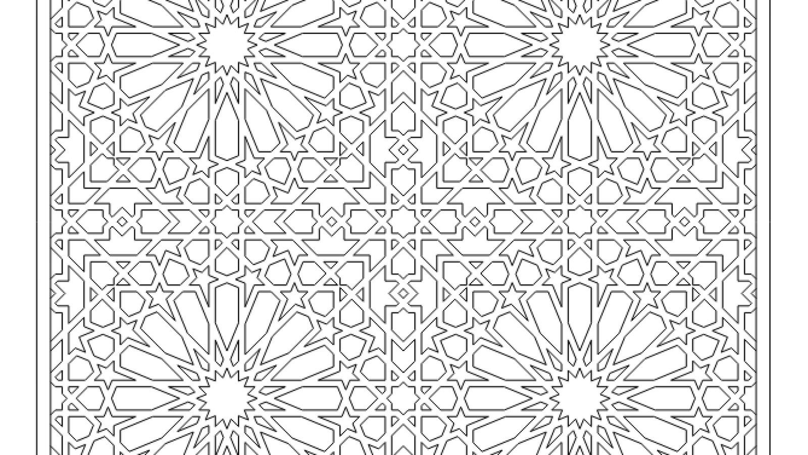 2d Islamic Geometric Pattern Dxf File For Cnc Router Cutting A000086