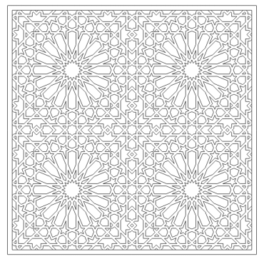 2d Islamic Geometric Pattern Dxf File For Cnc Router Cutting A000086