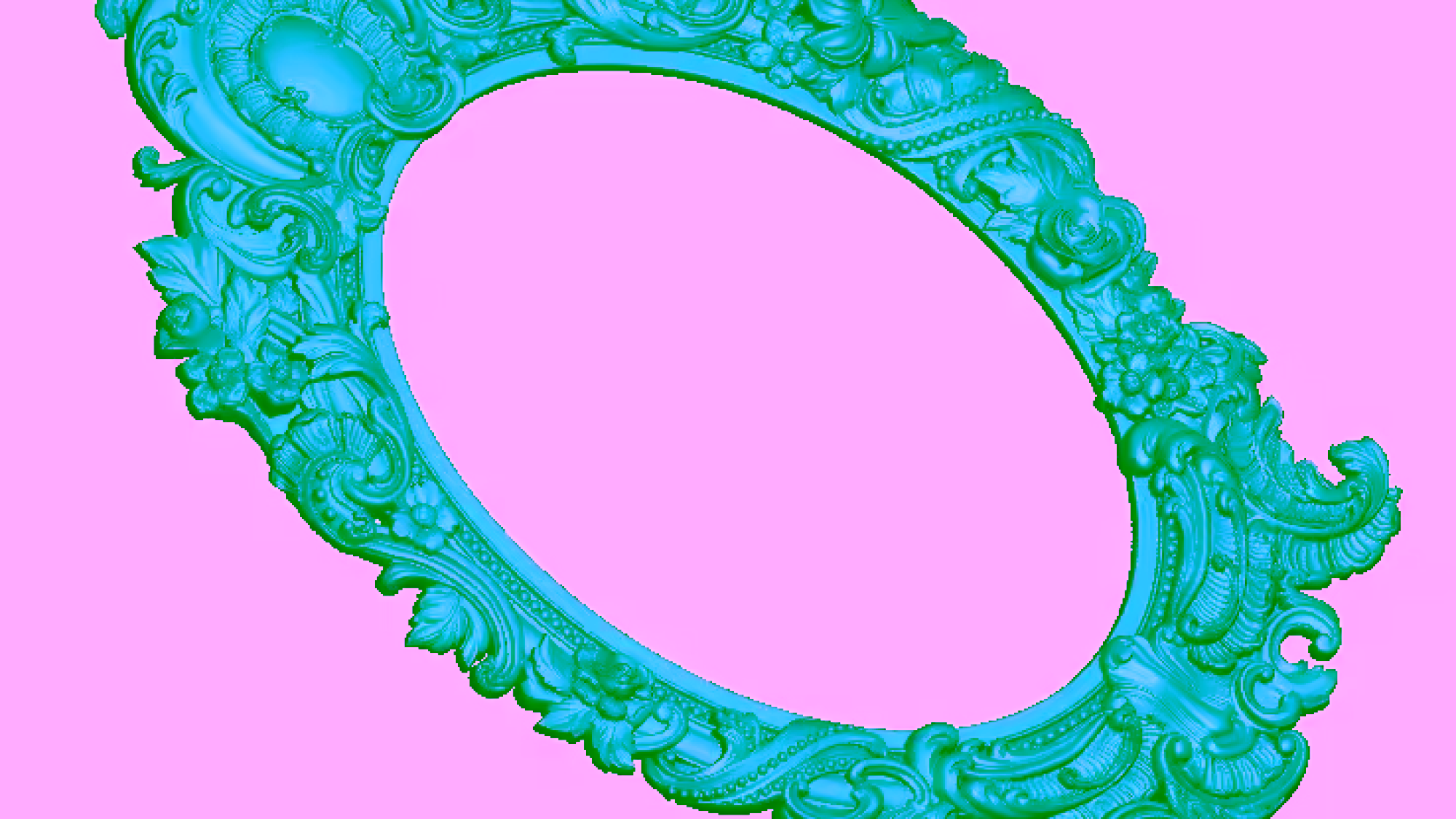 Elips Shape Mirror Frame Design Cnc Wood Carving Stl File Free Download