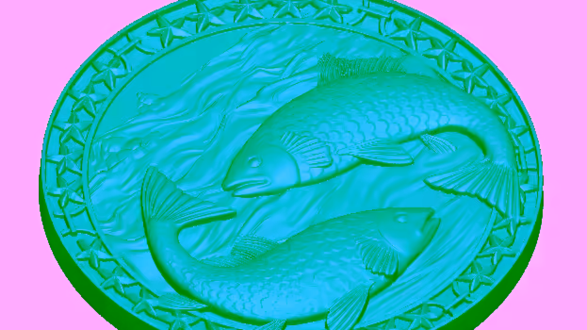 Fish Design Circular 3d Model Stl File For Cnc Woodworking Free Download