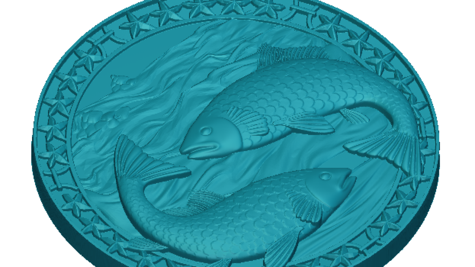 Fish Design Circular 3d Model Stl File For Cnc Woodworking Free Download