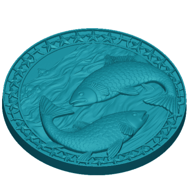 Fish Design Circular 3d Model Stl File For Cnc Woodworking Free Download