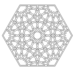 Polygon Islamic Geometric Pattern Dxf File For Cnc Router Cutting – A000087