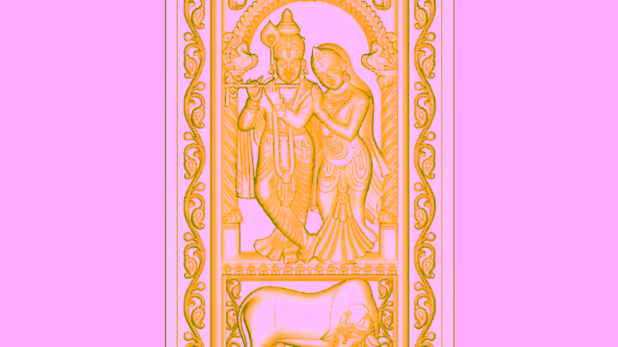 Radha Krishna 3d Door Design Stl File Free Download