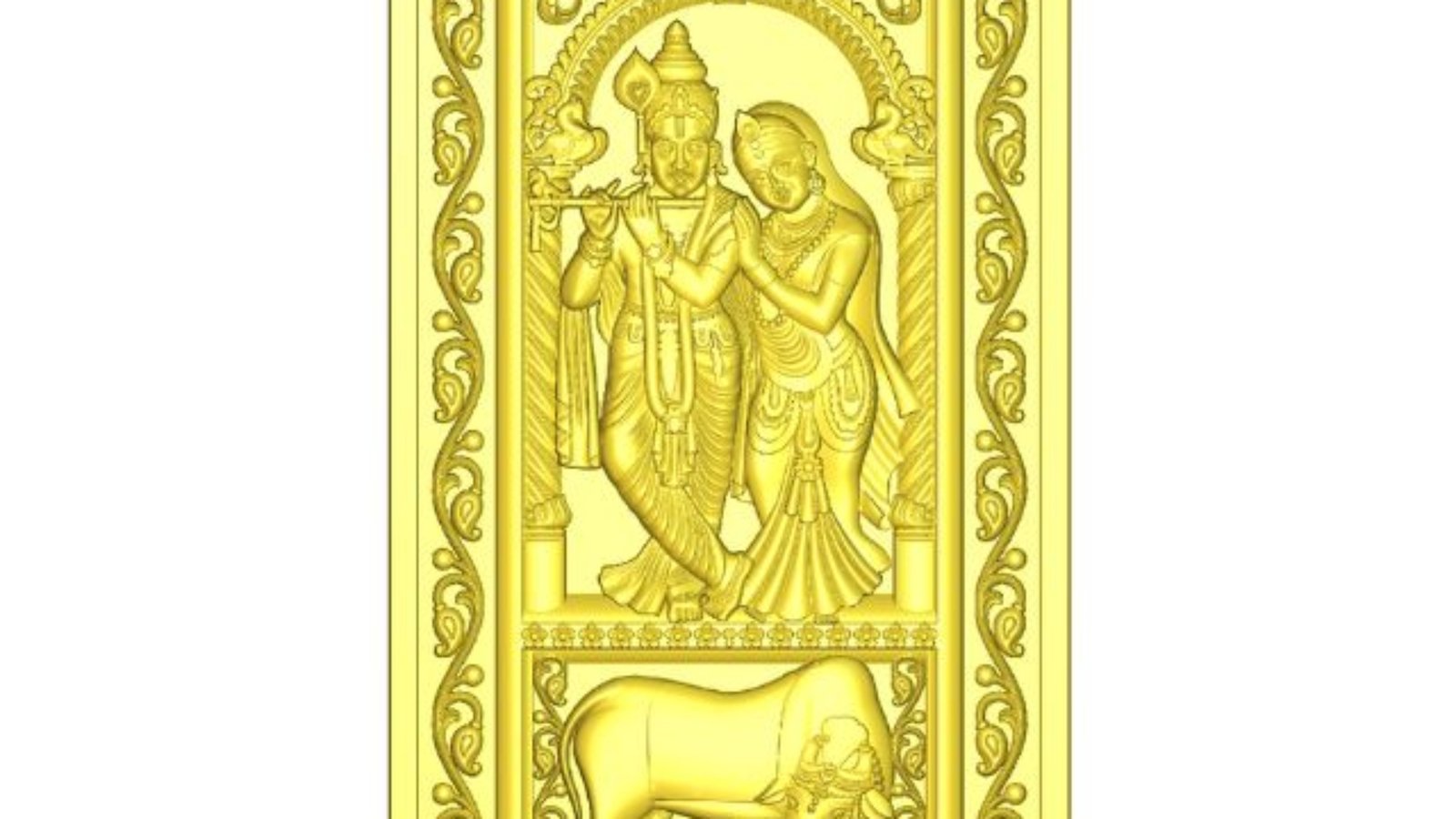 Radha Krishna 3d Door Design Stl File Free Download