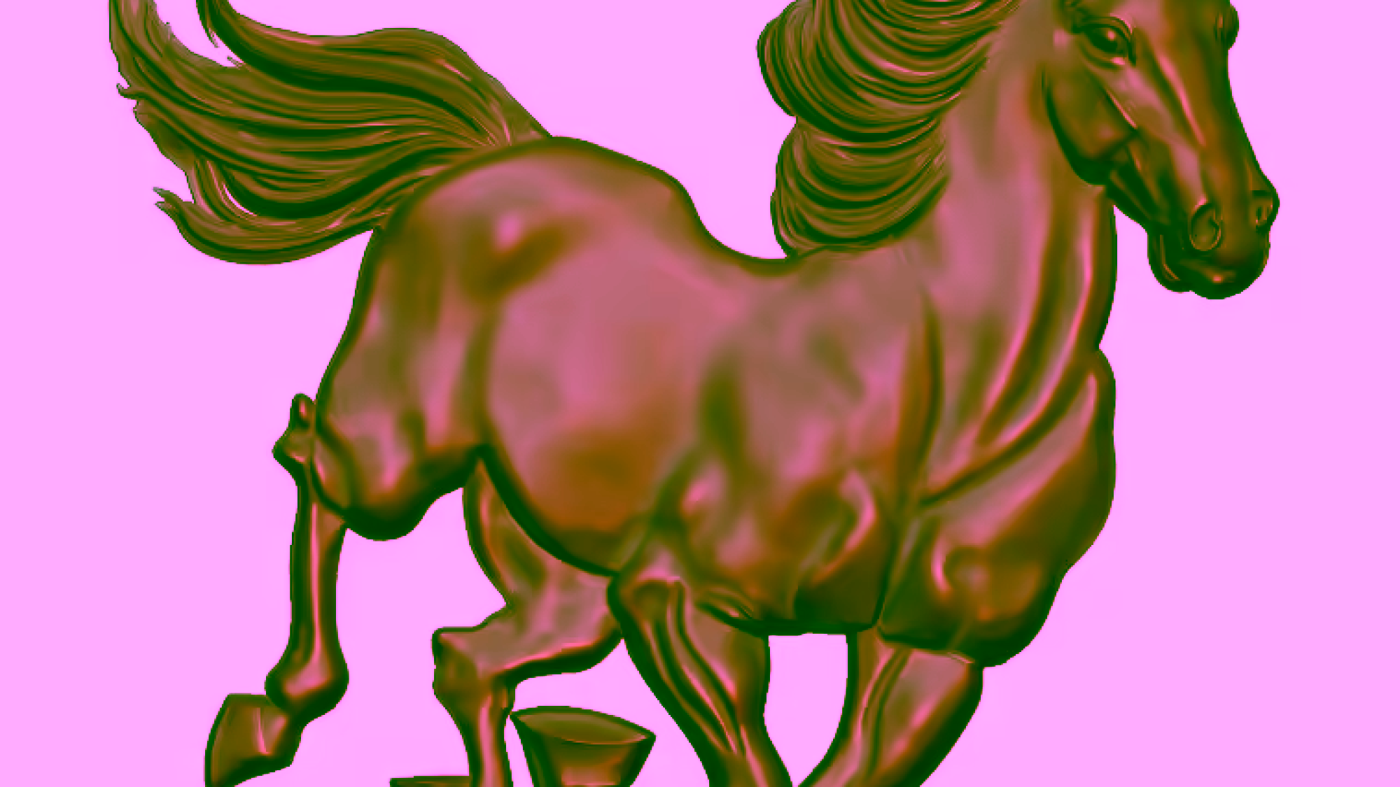 Running Horse Design For Cnc Router Carving Stl File Free Download A000088