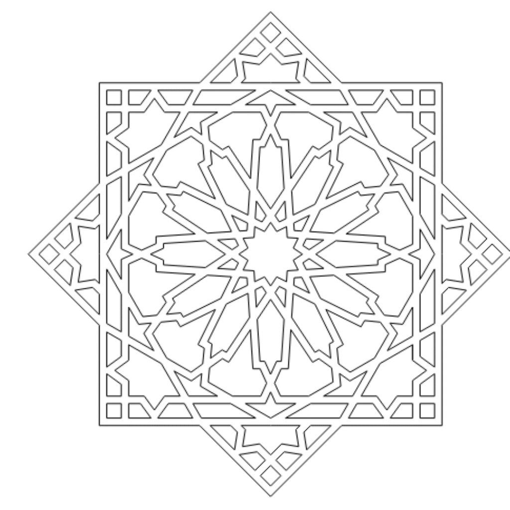 Star Shape Islamic Geometric Pattern Dxf File For Cnc Router Cutting A000092