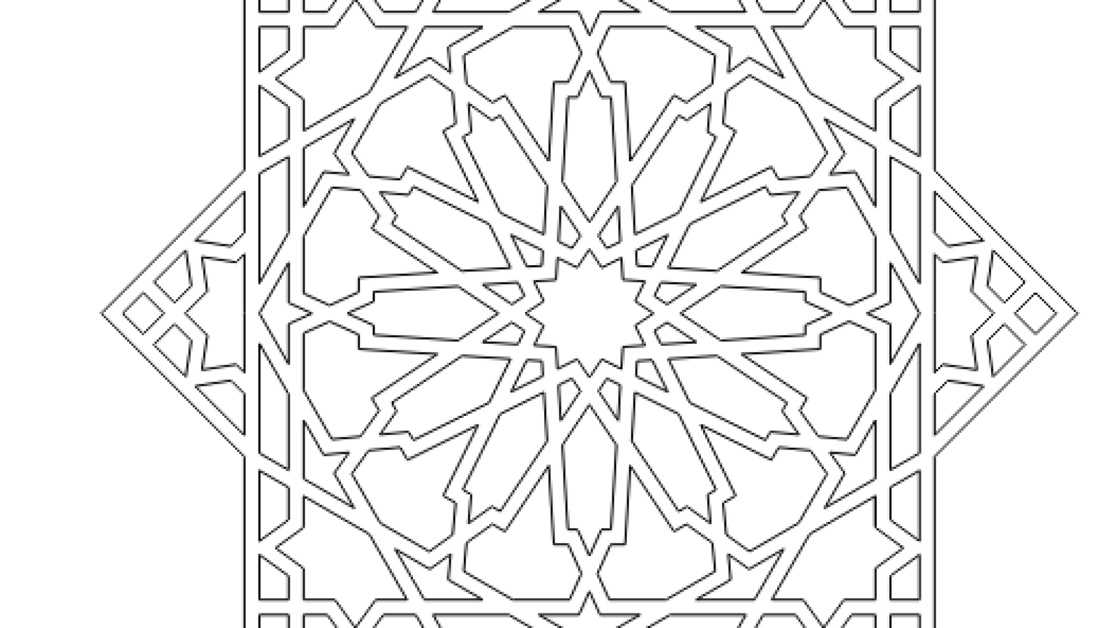 Star Shape Islamic Geometric Pattern Dxf File For Cnc Router Cutting A000092