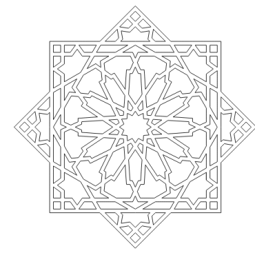 Star Shape Islamic Geometric Pattern Dxf File For Cnc Router Cutting A000092