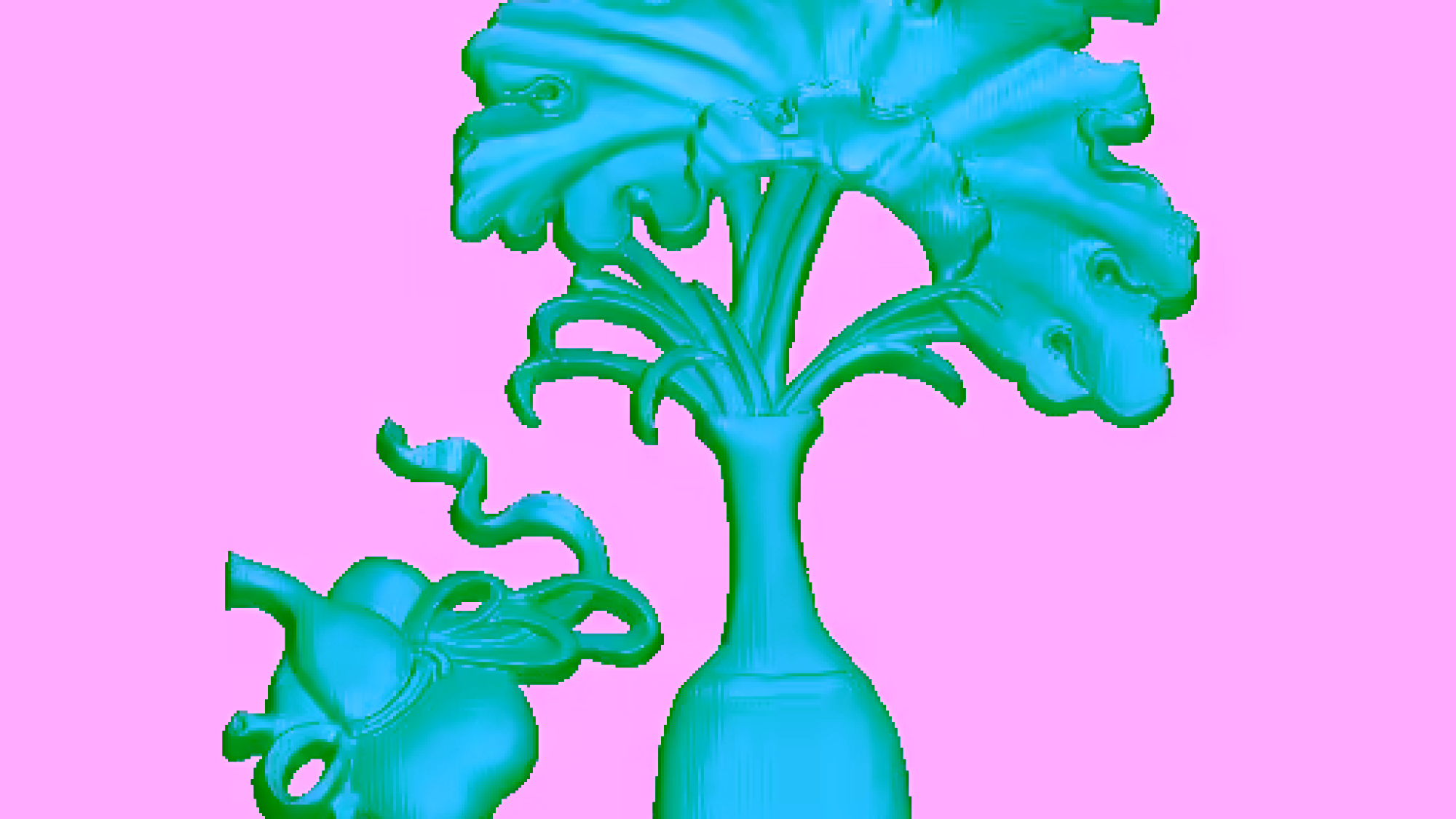 Vase With Flowers Stl File For Cnc Wood Working Free Download A000080