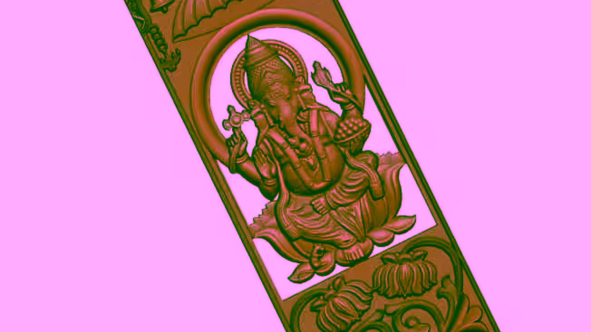 Ganeshah Door Design For Cnc Wood Carving Stl File Free Download – A000134