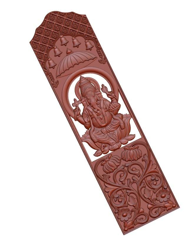 Ganeshah Door Design For Cnc Wood Carving Stl File Free Download – A000134