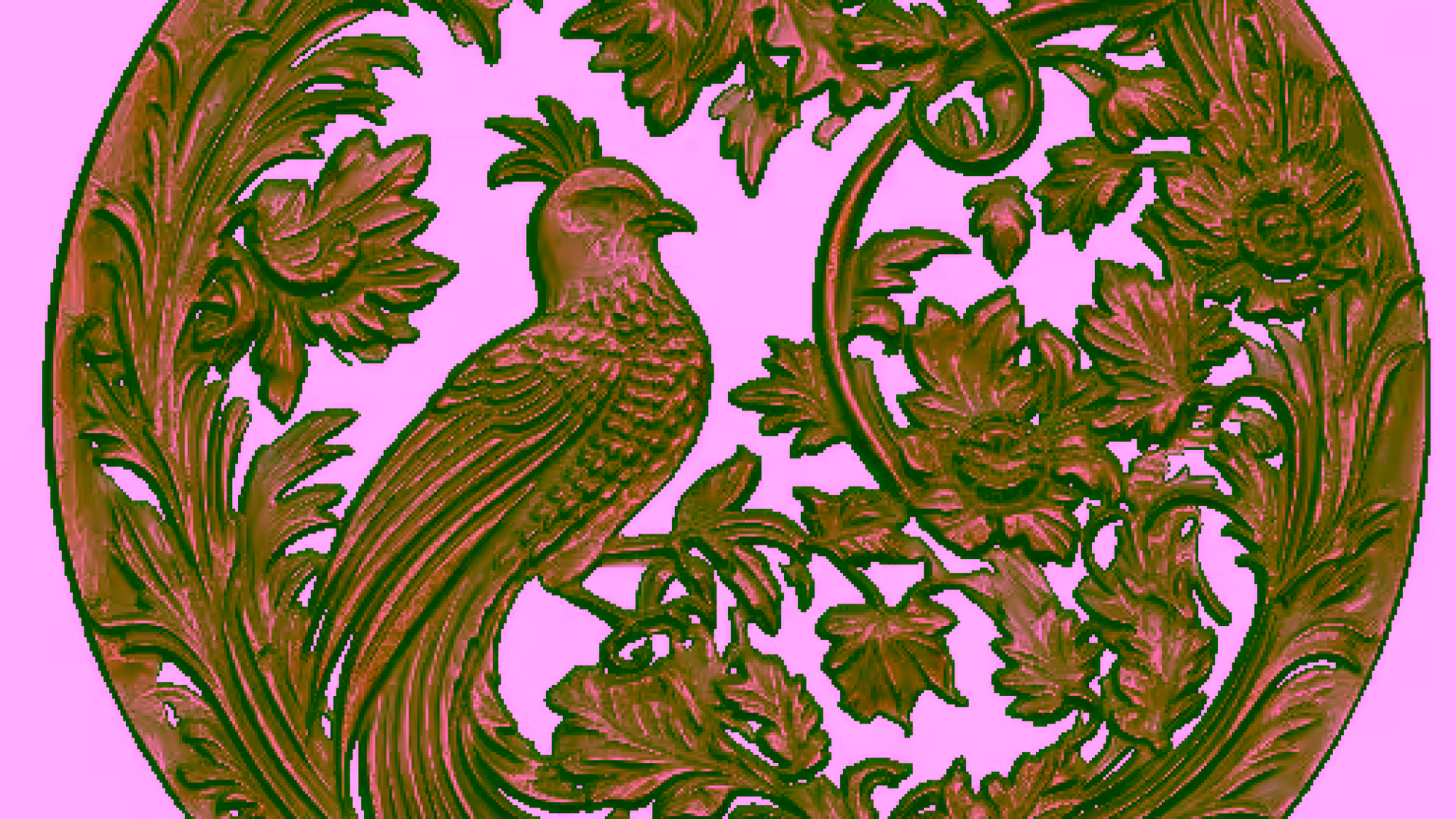 Pattern With Bird For Cnc Wood Carving Free Download A000114