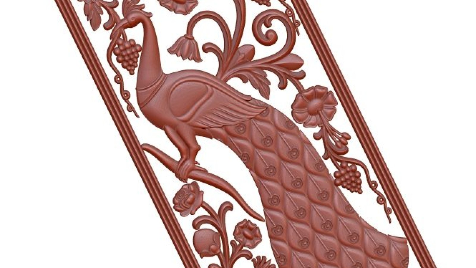 Peacock Om Door Design For Cnc Wood Carving Stl File Free Download – A000136