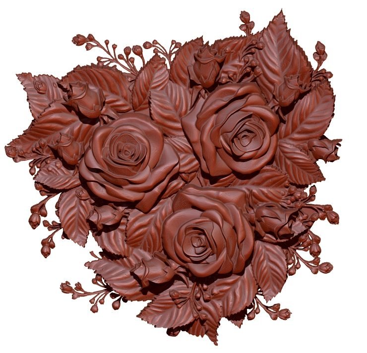 Rose Flower Design For Cnc Wood Carving Stl File Free Download A000155