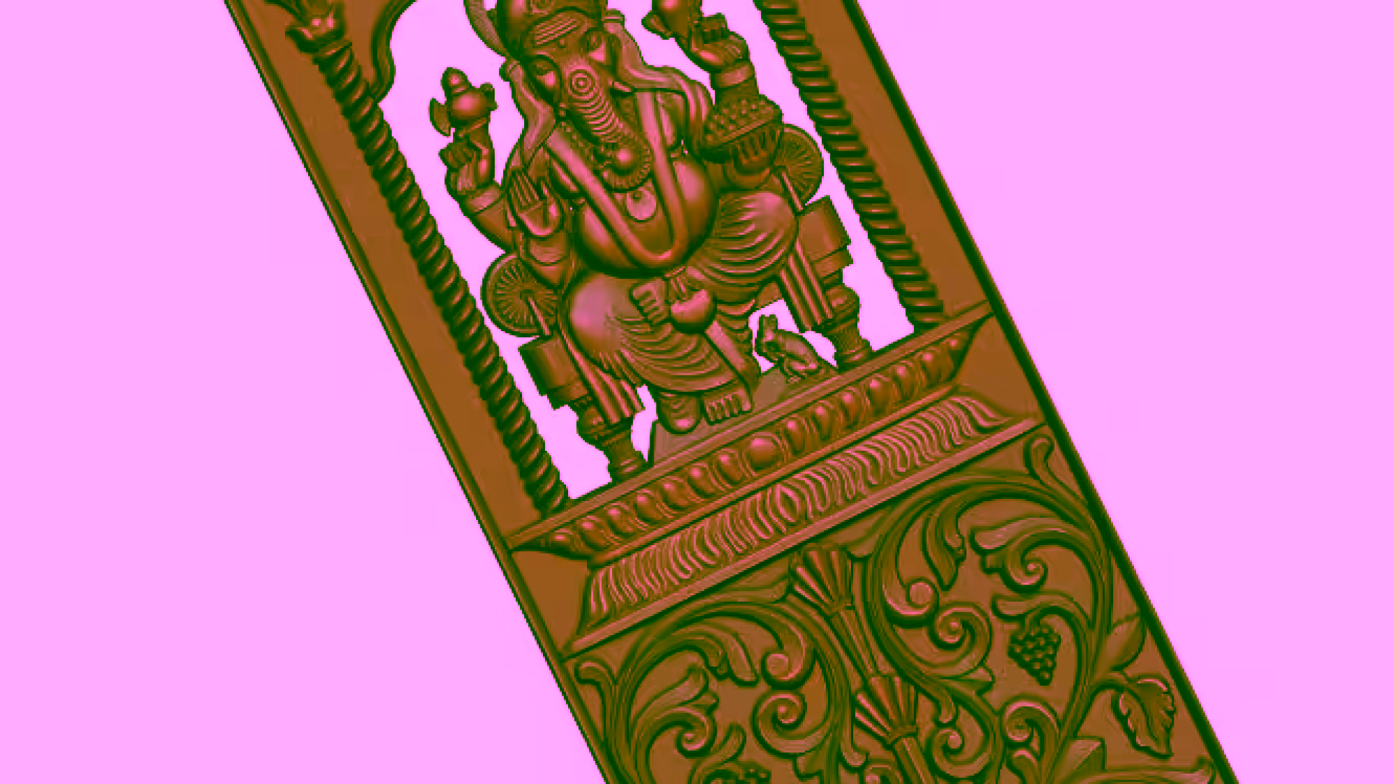 Shri Ganeshah Door Design For Cnc Wood Carving Stl File Free Download – A000135