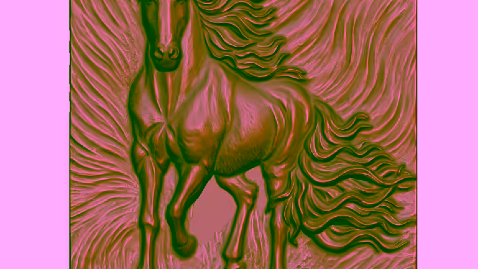 3d Horse Painting For Wood Carving Stl File Free Download A000172