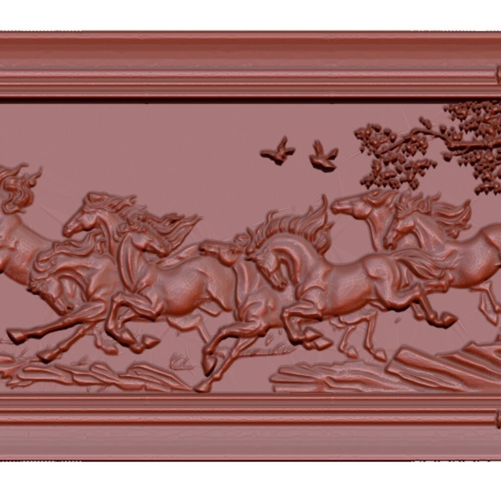 8 Horses Running 3d Painting Stl File Free Download A000171