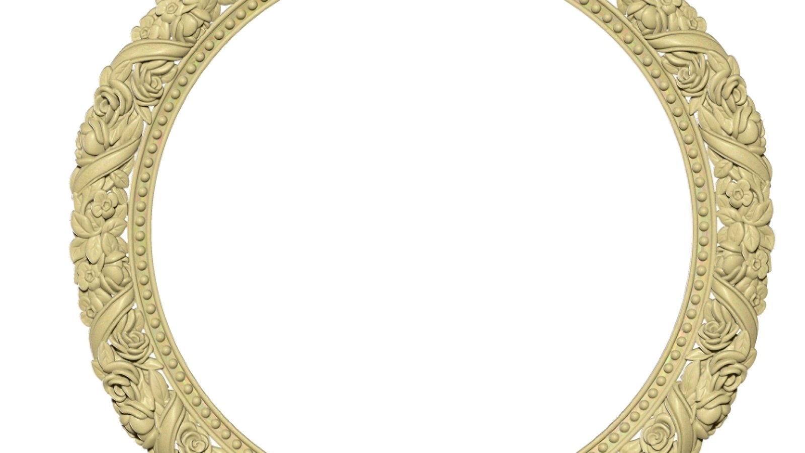 Circular Mirror Frame Design For Wood Carving Stl File Free Download A000237