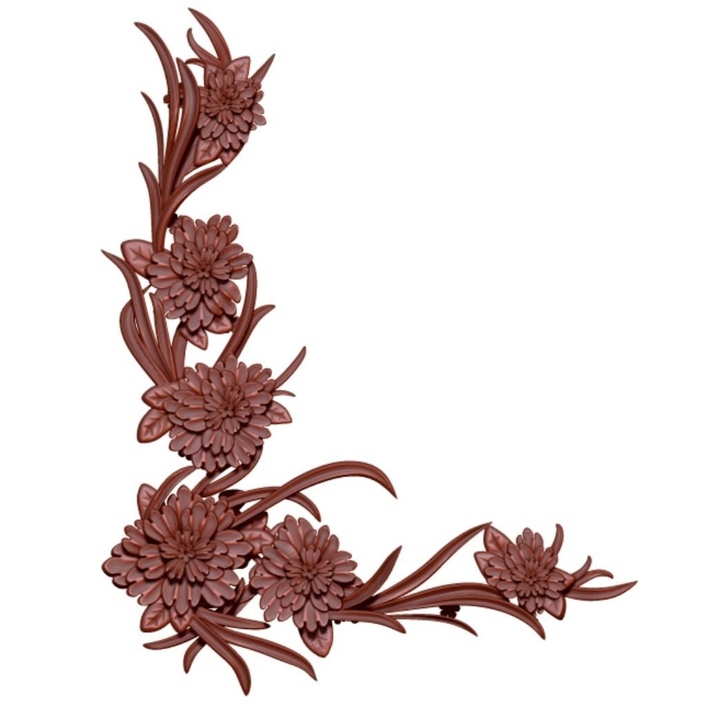 Corner Flower Decor For Wood Carving Stl File Free Download A000208