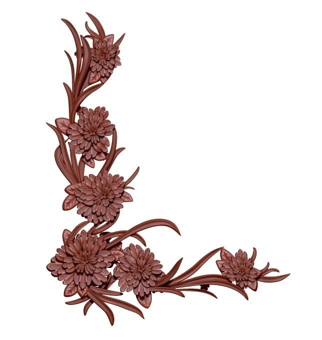 Corner Flower Decor For Wood Carving Stl File Free Download A000208