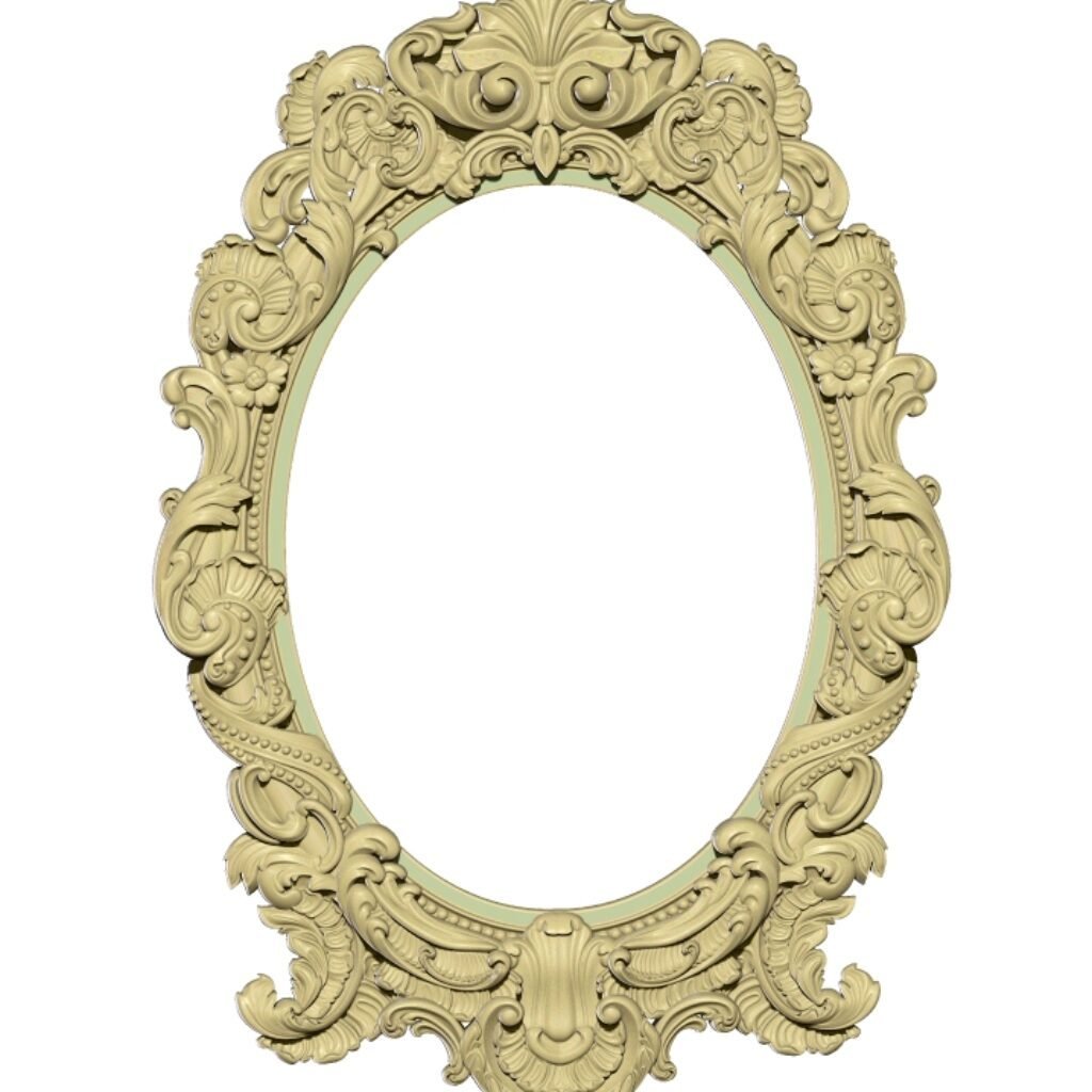 Decorative Mirror Frame For Wood Carving Stl File Free Download A000235