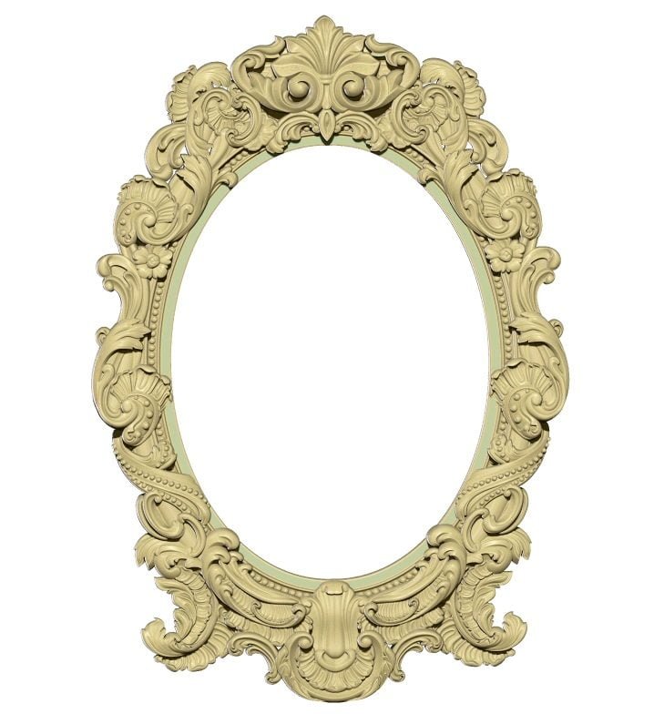 Decorative Mirror Frame For Wood Carving Stl File Free Download A000235