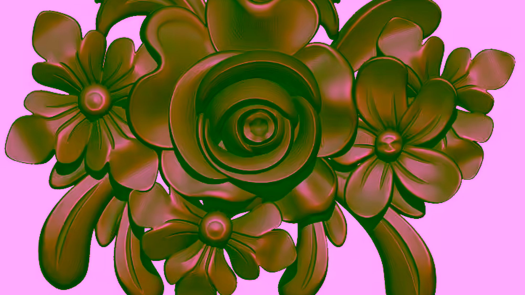 Flower Design For Cnc Wood Carving Stl File Free Download A000162