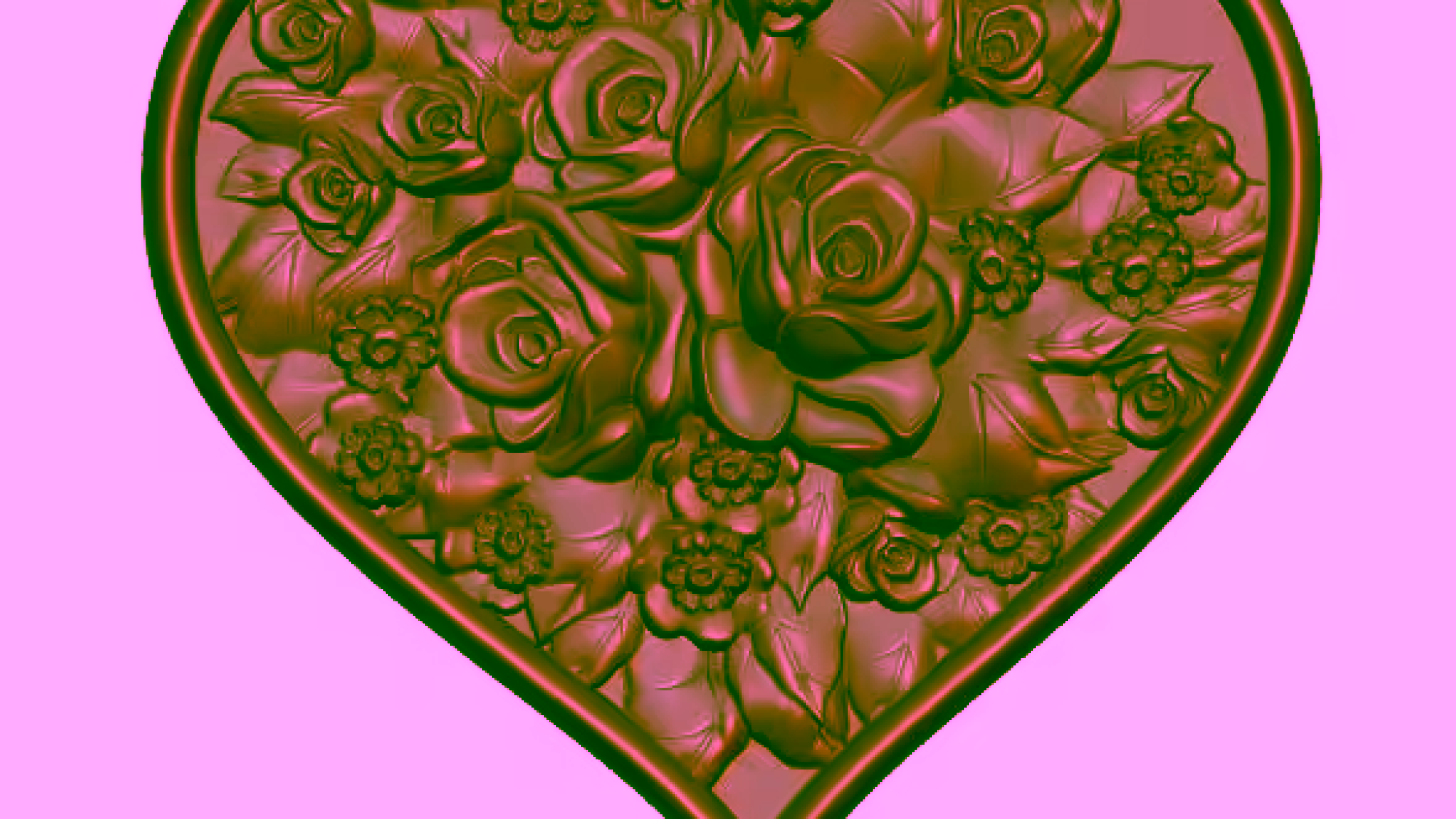 Rose With Heart Design For Cnc Wood Carving Stl File Free Download A000166