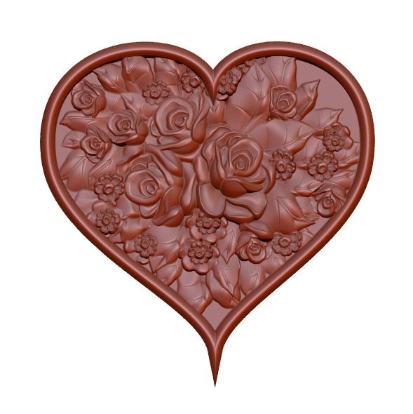 Rose With Heart Design For Cnc Wood Carving Stl File Free Download A000166