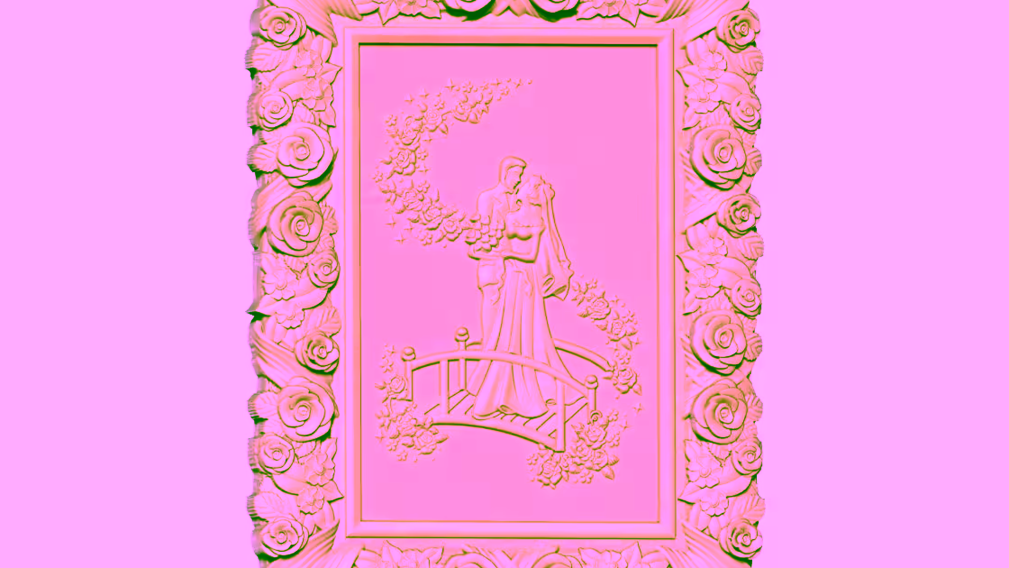 A Couple 3d Art Frame For Wood Carving Stl File Free Download