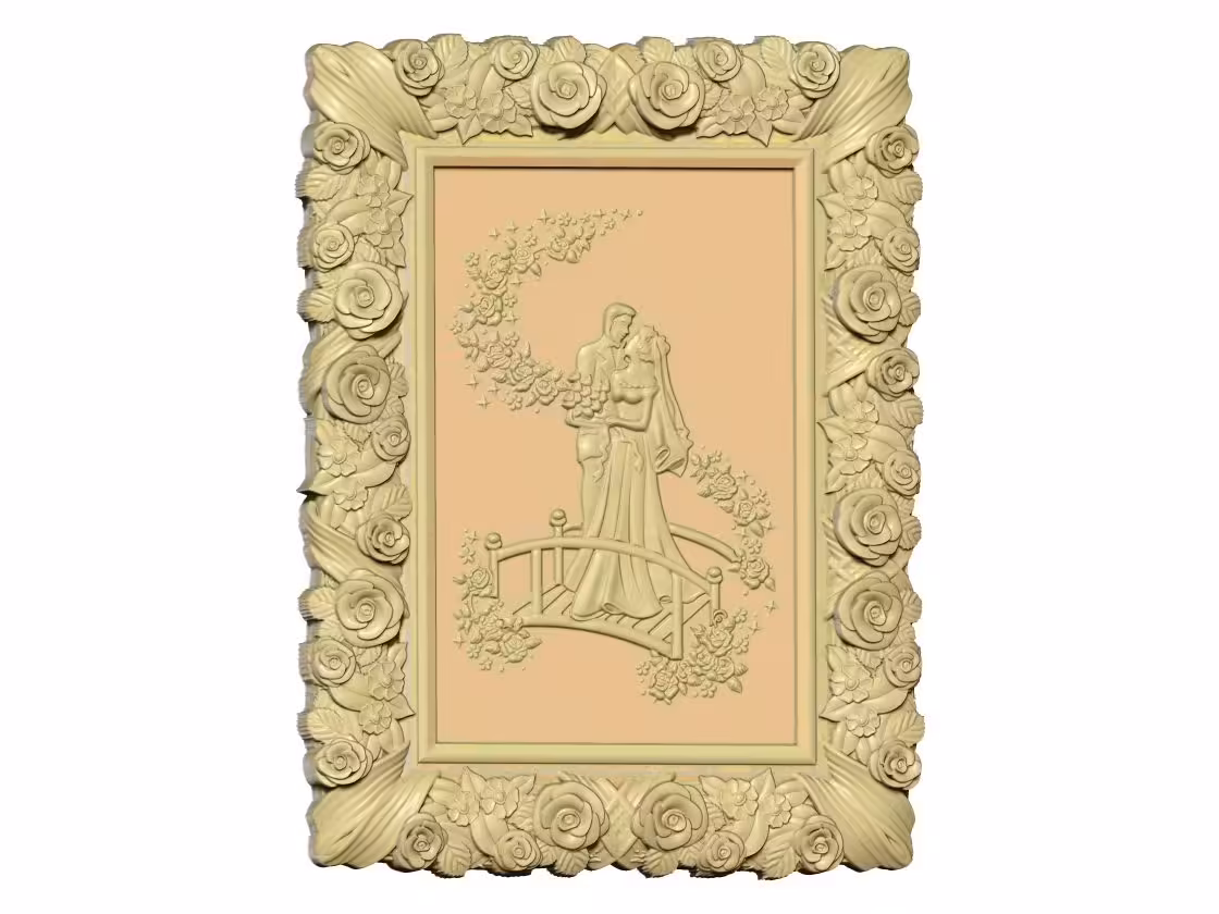 A Couple 3d Art Frame For Wood Carving Stl File Free Download