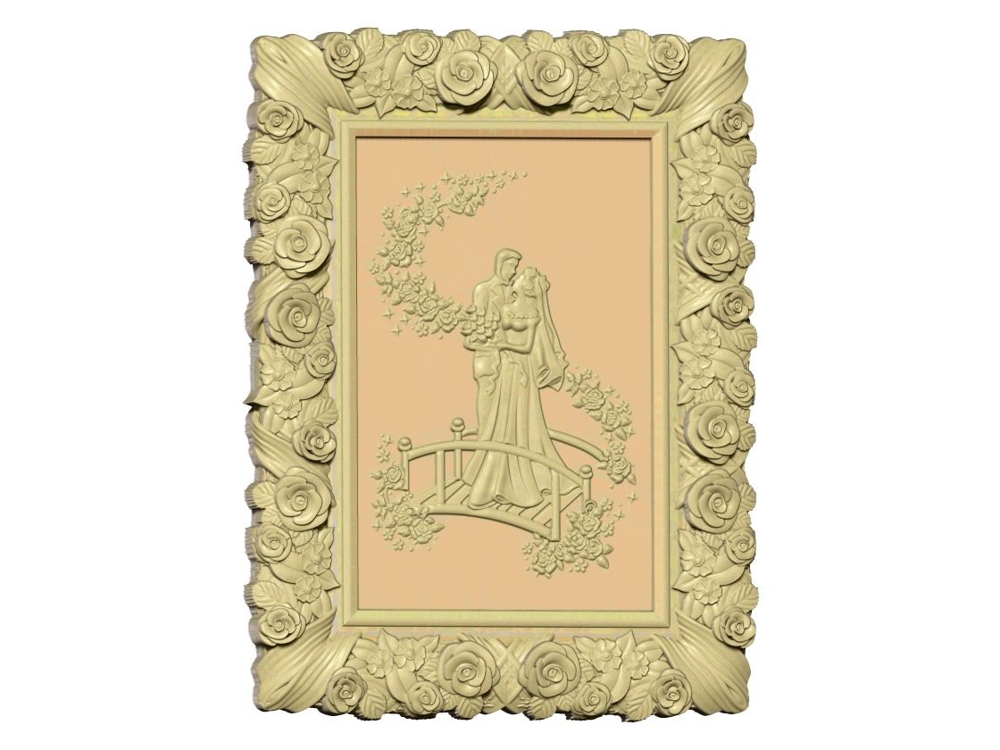 A Couple 3d Art Frame For Wood Carving Stl File Free Download