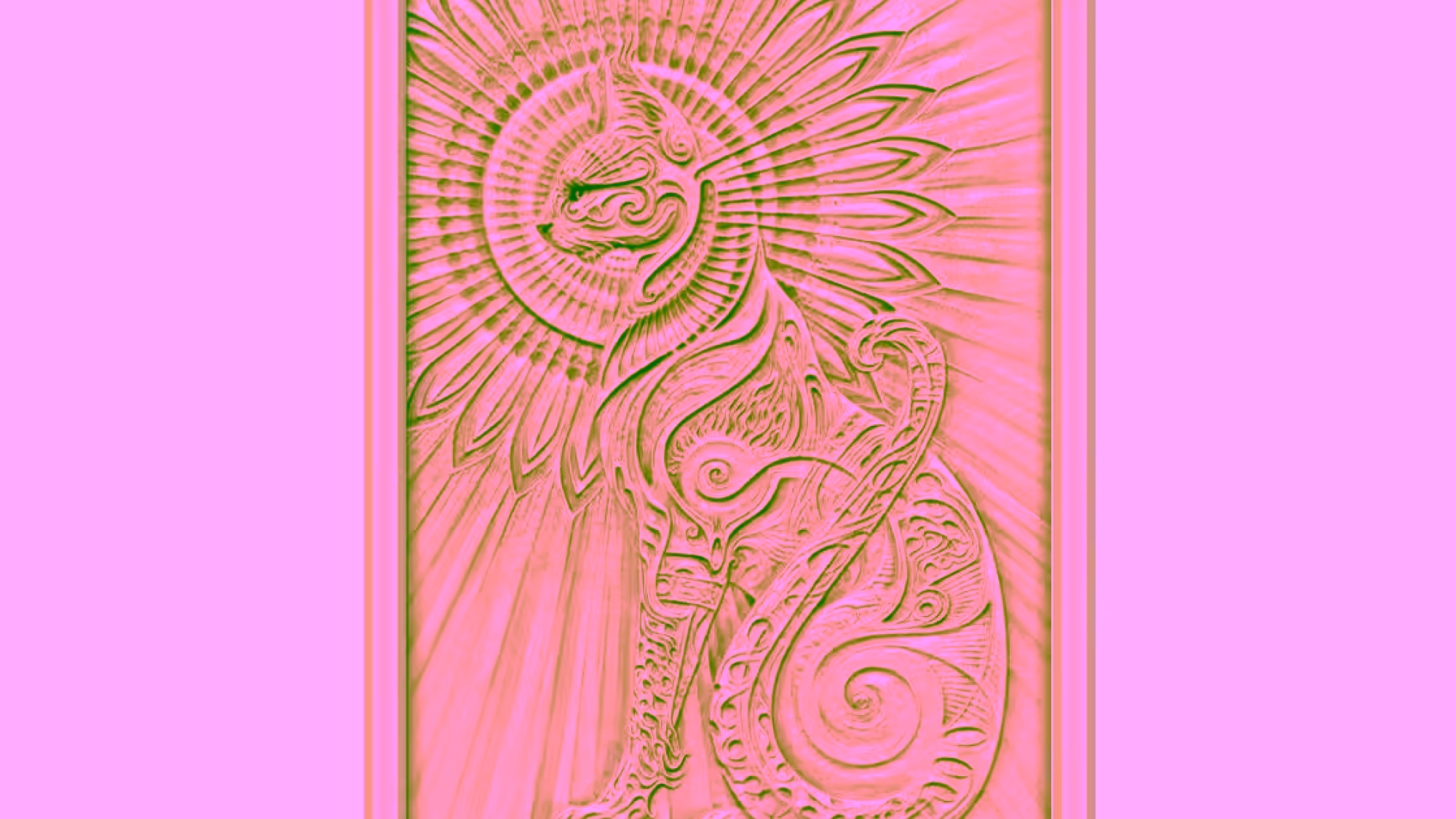 Cat Decorative Art Design For Wood Carving Stl File Free Download A000299
