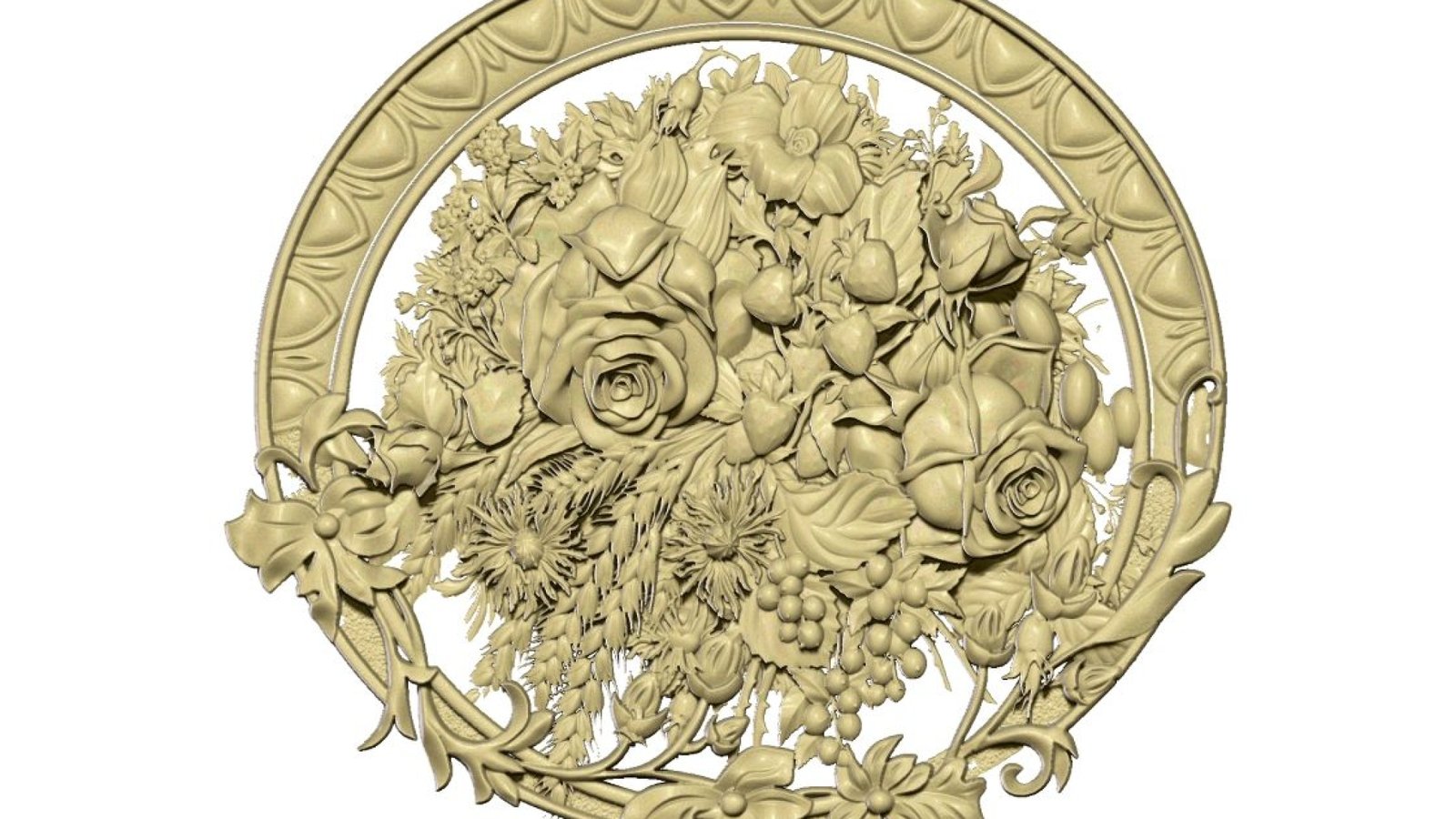 Flower Design For Wood Carving Stl File Free Download A000293