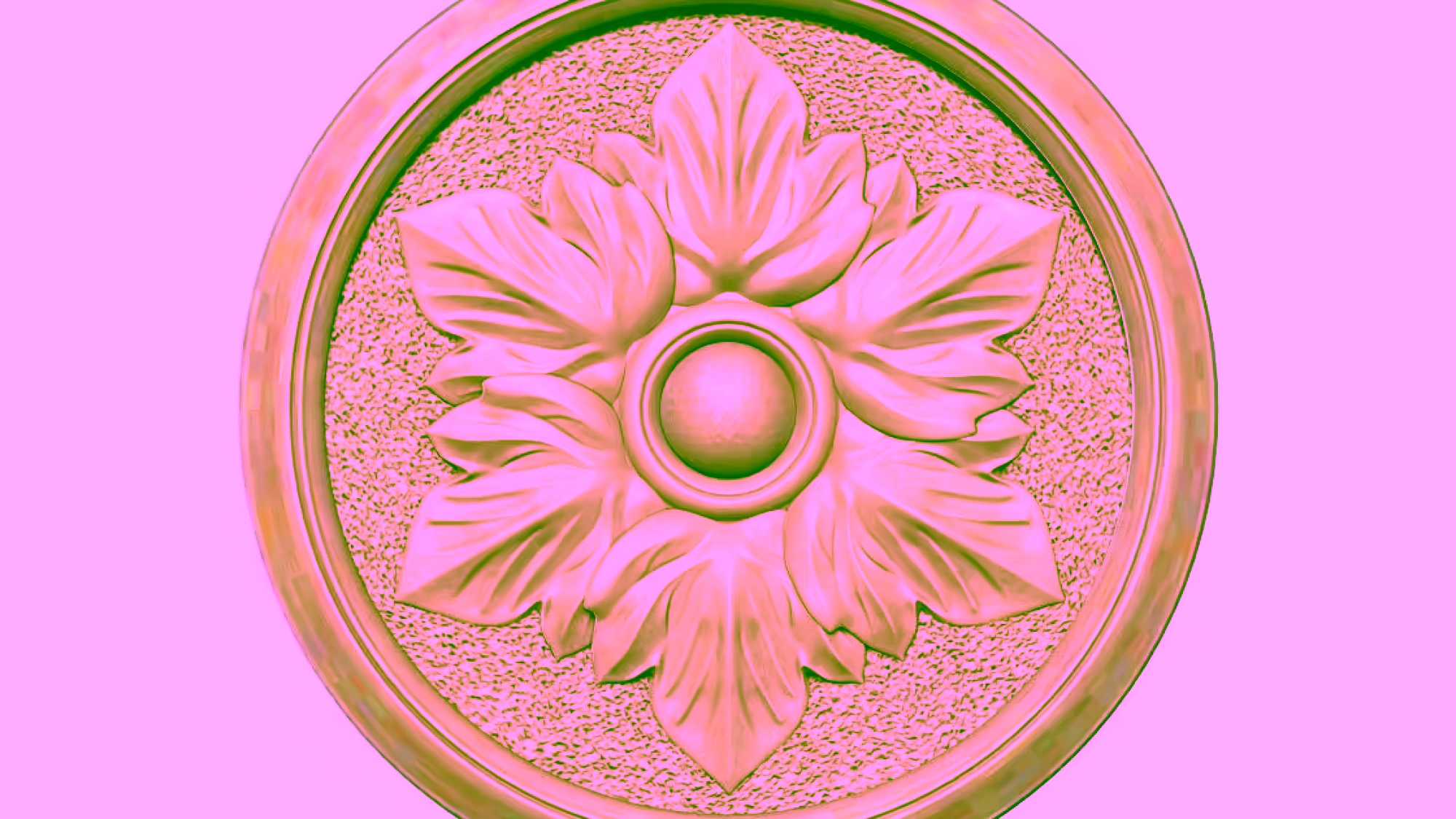 Flower In Circular Frame Stl File Free Download A000278