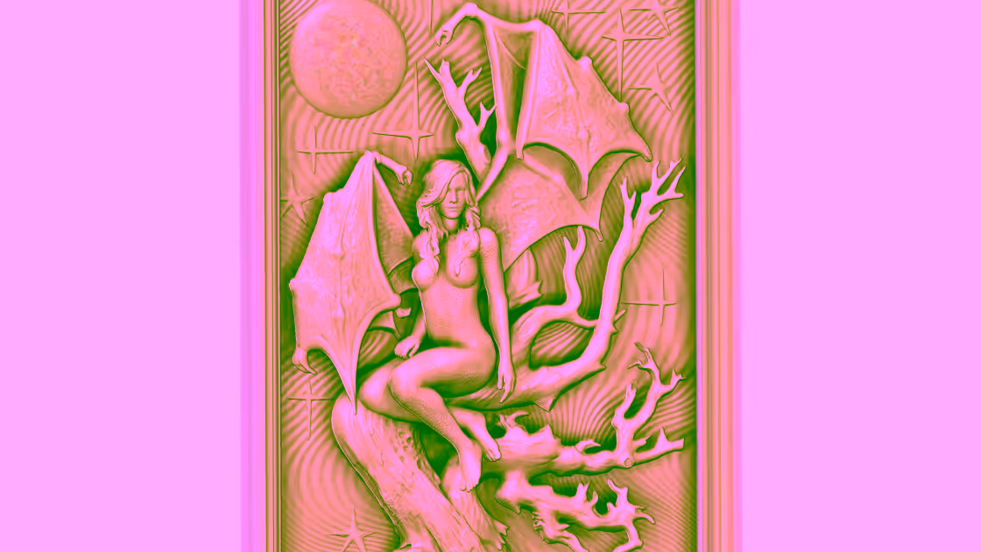 Girl 3d Art Painting Stl File For Wood Carving Free Download A000315
