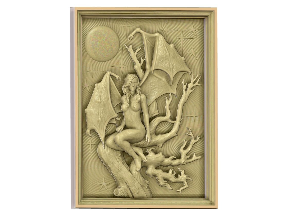 Girl 3d Art Painting Stl File For Wood Carving Free Download A000315