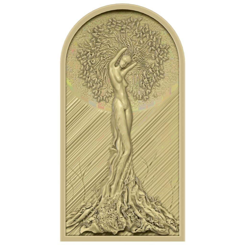 Girl Art Tree Design For Wood Cnc Carving Stl File Free Download A000306